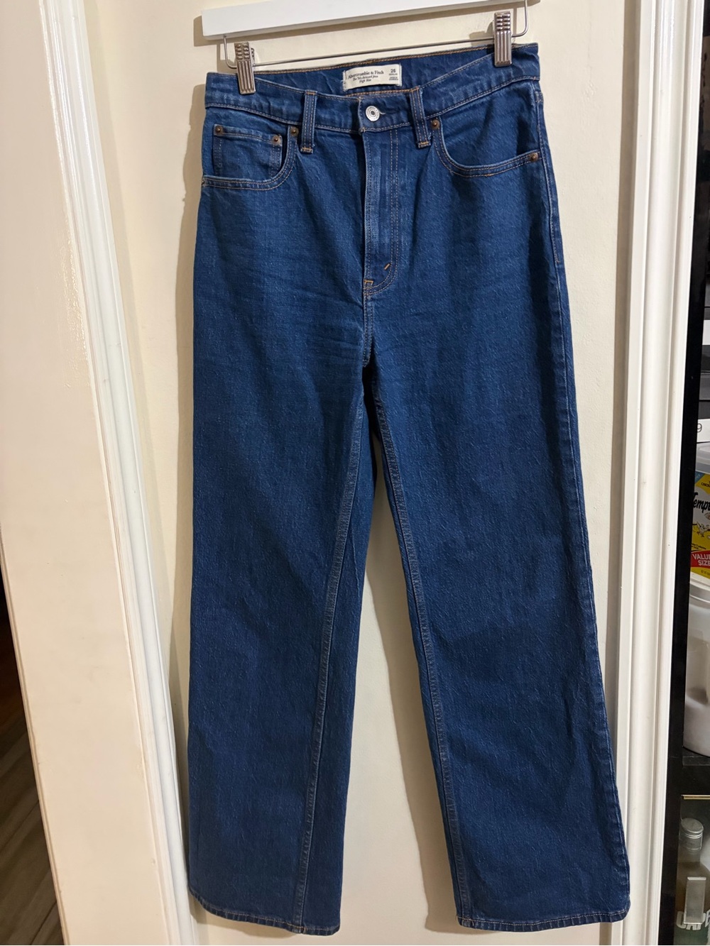 Abercrombie & Fitch Men's Straight-Leg Jeans in Deep Indigo